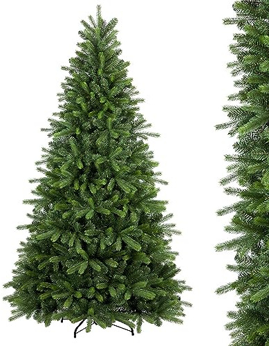 Miami Albero di Natale 240 cm realistico, artificiale PE+PVC 2406 RAMI, diametro 140 cm, Montaggio a ombrello (240)