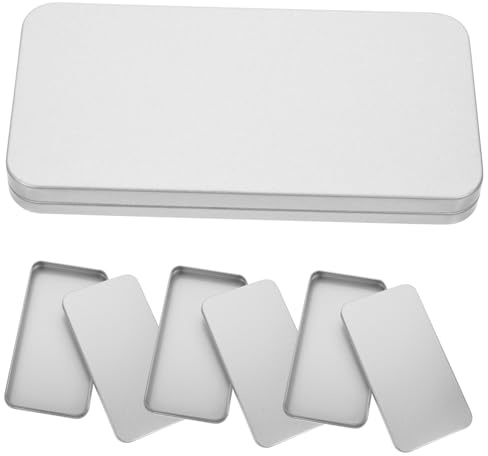 TOPPERFUN 4 Stück Aufbewahrungsbox Metall Weißblech mit Deckel Tragbare Blechdose für Handy Glasbildschirme Multifunktionaler Organizer für Kleinteile und Schutzfolien