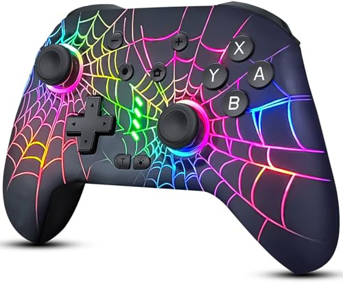 Switch Controller, Wireless Pro Controller Compatible with Nitendo Switch/Switch 2/Switch Lite/Switch OLED, Switch Controller Pro, Rechargeable Switch Remote Gamepad with 6-Axis Gyro,10 LED Light