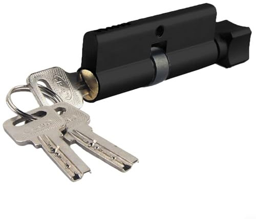 Zylinderschloss (70 mm), Euro-Türschloss mit 3 Schlüsseln, Türschloss mit Schlüssel, um sicherzustellen, mit hochsicheren 6-poligen Zylindern für Holz-, PVC- und Verbundtüren