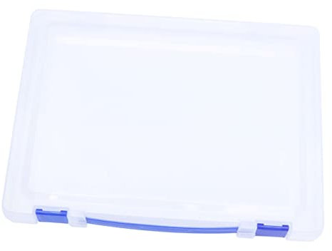 Operitacx Transparente Dokumenten-aufbewahrungsbox Aus Kunststoff Stapelbarer Papierfüllhalter Mit Blauer Schnalle Aktenhülle Für Ordnung Und Aufbewahrung