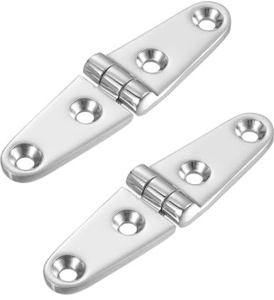 QUARKZMAN Porte Charnières, 2pcs 4 x 1 - 316 Inox Acier Marin Charnière, Poli Roulement Bateau Charnière pour Yacht Pont Placard Piano Meubles Matériel (Argent)