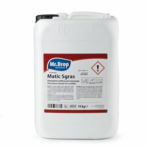 Mr.Drop® MATIC SGRAS DETERGENTE MULTIUSO PER LAVASCIUGA - 1 tanica da 10 kg