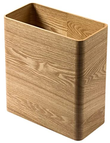Corbeille à papier rectangulaire en bois pour bureau, salle de bain, chambre à coucher, cuisine, design étroit, maison, salon, poubelle de recyclage sous le bureau, petite taille