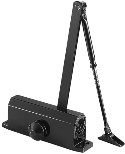 Leise Türschließer, Hydraulische Tür Schließer Mit Einstellbarer Geschwindigkeit, Automatische Türschließer Aus Aluminium, Für Brandschutztüren, Glastüren, Holztüren(Black,25-33cm/9.8-13in)