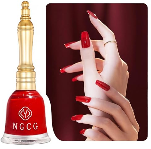 Smalto per unghie rosso ad asciugatura rapida, 15ML, smalto colorato One Step, a lunga durata, resistente al chip, con pennello extra largo ProWide per nail art fai da te e manicure a casa (Rosso B)