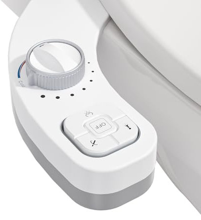 Clirass Non-Electric Hot and Cold Water Bidet Attachment for Toilet Seat,Self-Cleaning, Dual Nozzle(Frontal & Rear Wash),Adjustable Water Pressure(White)