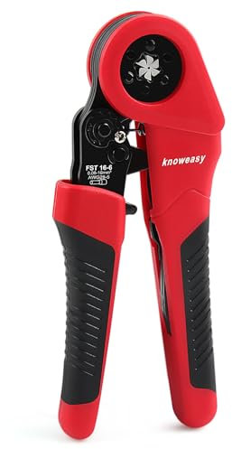 Knoweasy Herramienta de crimpado de 16-6 virolas y crimpadora de virola de alambre hexagonal utilizada para 28-5 AWG/0.08-16mm² fundas hexagonales de virola