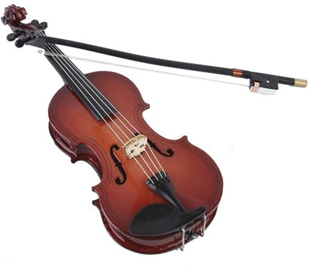 Mini Instrument De Musique 4-25cm, Modèle De Violon Fait À La Main, Ornement Avec Support Et Étui Pour Violon(25cm)