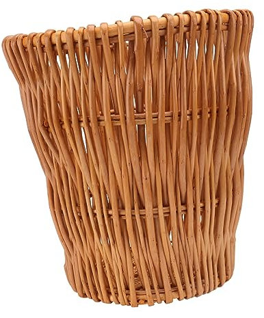 Cabilock Poubelle En Osier Tressé Naturelle 25x28 Cm Panier En Rotin Résistant Polyvalent Pour Salle De Bain Et Rangement Intérieur