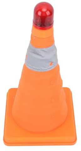 11.8x7.5x7.5in Zusammenklappbare Verkehrskegel mit LED -Licht, Verkehrssicherheit, Schwere Basis, Orange