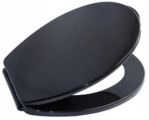 DomoDomo WC-Sitz (Toilettensitz, Klobrille) 44,5 x 36 cm – Schwarz, universell passend