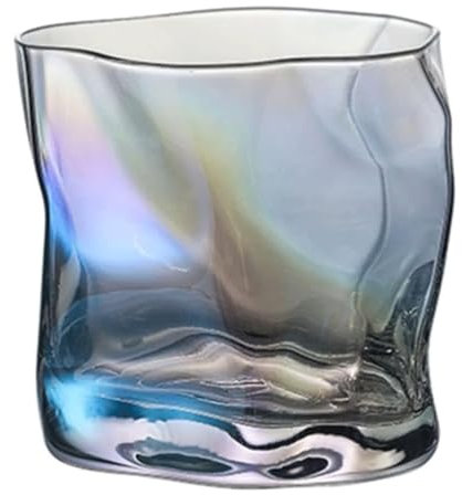 PZEOB Verre à Boire Verre à vin carré Chic de 280ml, Verre à vin soufflé à la Main de manière irrégulière pour la Maison, Bar utilise du Verre à Whisky en Cristal Haute qualité