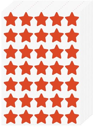 FINDAT Rot Aufkleber Sterne 25mm Selbstklebende Etiketten 700 Stück | Belohnungssticker, wasserfest & beschreibbar. Für Kinder, Lehrer, Scrapbooking, DIY & Grußkarten
