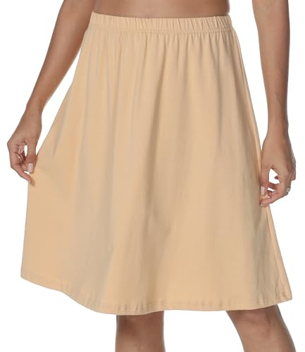 Xuepelit Underkjolar Dam Lång Petticoat Underkläder Dam Nattlinne Sommar Underkjolar Bomull Underkläder Petticoat Underkjolar Bomull Underkläder Petticoat, Beige, XL