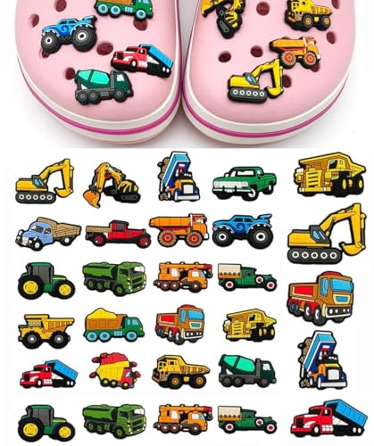 35 Vielseitige Schuhanstecker in Bagger-Form-Hochwertige PVC Schuh-Charm für Crocs,Jibbitz kompatible,lustige und einzigartige Crocs Pins für Kinder und Erwachsene,Clog Schuhdekoration,Armband,Taschen
