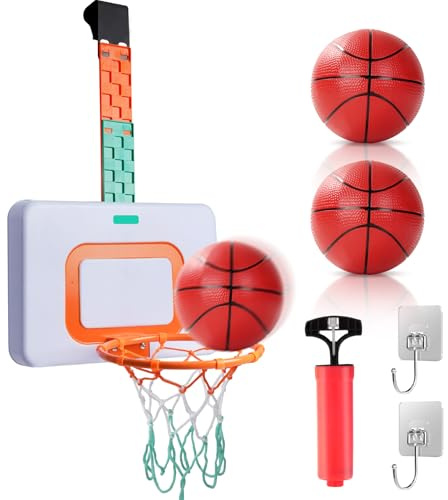 CYFIE Adjustable Basketball Hoop Toys Toddler, Indoor/Outdoor Hanging Basketball Hoop with Sturdy Backboard & 3 Balls, Basketball Toys for Adult Boy Girl Teens Kid 3 4 5 6 7 8 9 10+