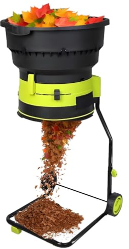 DNEPEI Trituratore di Foglie Senza Lame, 8000 Giri/min, Rapporto di riduzione 17:1 per Foglie, Erba, residui di Taglio, Facile Pulizia del Cortile con Paletta per Foglie e Linee di Taglio NoPowerCord