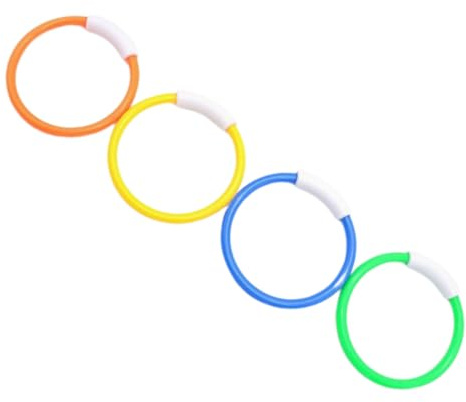 FIXOSHEE Anneaux De Plongée Abs sans Bavures pour Garçon Et Filles, Jouets De Piscine Éducatifs, Lot De 4 Pièces, Adaptés Aux Garçon Et Filles De 4 à 12 Ans, Jeux Aquatiques Estivaux pour Piscine