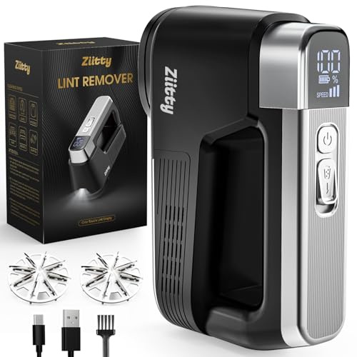 Ziitty Rasoir Anti Bouloche Électrique - Le Modèle Phare, Vidage des Peluches à Une Touche, 8 Lames Efficientes, Lumière LED, 3 Vitesses, Anti Peluche Rechargeable pour Les Vêtements et Maison