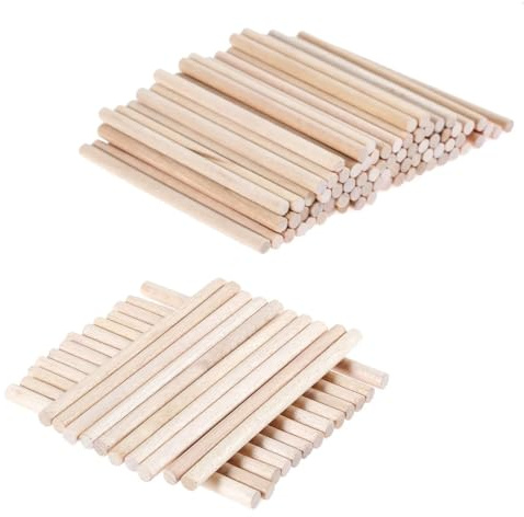 En trästång 200 st flerfärgade träräknepinnar, matematikundervisningshjälpmedel, inlärningsverktyg, konstleksak, 68x4mm(Natural Wood)