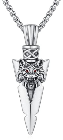 REDSUN Wikinger Pfeil Thors Hammer Kette 925 Sterling Silber ViKing Kreuz Hammer Kreuz Anhänger Keltisches Anhänger Amulett Schmuck für Herren Sohn Jungen Damen Männer Unisex