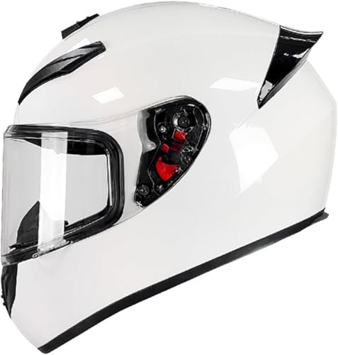 Caimcie Motorcykelhjälm integralhjälm för vuxna med dubbelvisir retro motorcykelhjälm, integralhjälm, integralhjälm, fallhjälm, ECE/DOT-testad 41, S ==55–56 cm