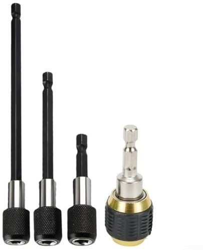 for Gdfnmogo 1/4 Inch Hex Shank Extension Rod 60mm Screwdriver Bit Extension Quick Release Drill Chuck Adapter Stainless Steel Power Tool Accessory for