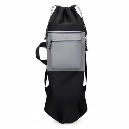 STSFXIF Skateboard Tasche für Board Transport Rucksack Schultertasche Und Tragebeutel mit Gepolsterten Gurten aus Strapazierfähigem Oxford-gewebe Zum Tragen, Schwarz+Grau, 110x32cm