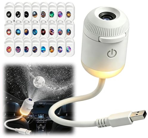 HD Smart Galaxy Star Projector Night Light, 360 Lights Galaxy Projector | Plug and Play HD Star Projector, Portable USB Starry Sky Projection Night Light for Wall Ceiling Holiday Housewarming Gift