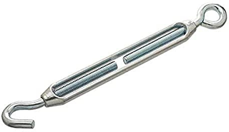 Merriway BH05000 Turnbuckle Strainer Hook to Eye Wire Rope Tensioner, M8 (5/16 inch) - A2 316 Marine Grade Stainless Steel