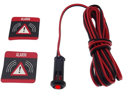 12V Dummy Alarm Simulator rot LED blinkend Aufkleber Auto PKW BUS Motorrad Boot