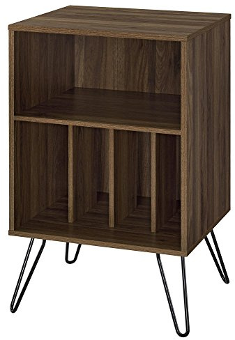 Ameriwood Harmony Turntable Stand with Hairpin Legs, Walnut Look, 86.61 cm (H) x 52.58 cm (W) x 45.72 cm (D)