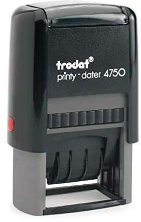 Stempel Trodat Printy 4750 Datumstempel mit Text (41x24 mm), für 2 Zeilen und Datum, in verschiedenen Farben, gleich Online gestalten!!! (schwarz)