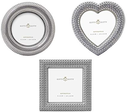 GIFTY GIFTY Classic Small Picture frame Set of 3 Cute Mini Photo Frame Set 2.5x2.5 inch for Tabletop Display Desk Picture Frame Perfect for Christams Home Decor Wedding Graduation Milestone Photos -