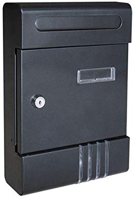 TentHome Briefkasten Wandbriefkasten Postkasten Mailbox Wandmontage mit Namenschild, Sichtfenster Wetterfest Wandpostkasten inkl. 2 Schlüsseln, Befestigungsmaterial Rostfrei, schwarz