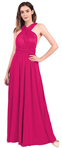 Femme Robe Longue de Cérémonie Chic Multi-Style Sexy Taille Haute Sans Manche d'Été Bandage de Soirée Cocktail Demoiselle d'Honneur Mariage Fête Anniversaire Rose Vif L