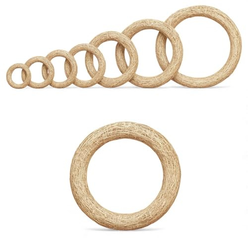 NaDeco Strohkranz Natur, für Adventskranz Weihnachtskranz Türkranz und mehr, Strohkranz Strohring Kranz Rohling Weihnachten Advent Stroh Ring Deko Dekoration DIY basteln, Größe: Ø 40 x 7 cm