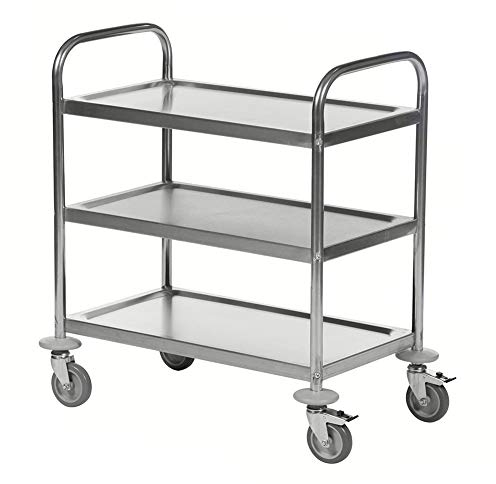 Edelstahl-Servierwagen mit 3 Böden 710 x 400 x 805 mm, Traglast: 100 kg, C2