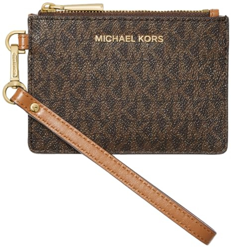 Michael Kors Jet Set Small Coin Purse, Gold-Tone Hardware/Brown