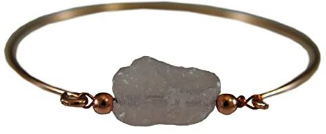 925 Sterling Silber - Rosenquarz - Rohstein Armreif - Roségold - Herbst - Geschenk - Damenschmuck - Armschmuck - Geschenk für Sie - Schmuck Geschenk - Handmade Geschenk
