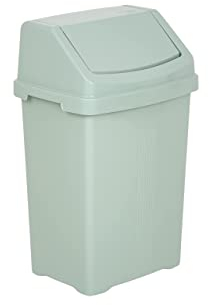 JMS we create smile 8L/25L/50L Litre Plastic Swing Lid Bin Waste Recycle Dustbins Rubbish Trash Refused Bins (Silver Sage, 25 LITRE)