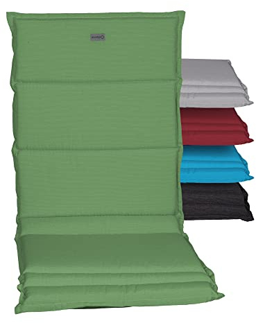 acamp Hochlehner Auflagen Paddy Model F | Made in EU nach Öko-Tex Standard | Lichtechte Gartenstuhlauflagen Hochlehner ohne Ausbleichen | Atmungsaktive Stuhlauflagen Hochlehner in Hell-Grün