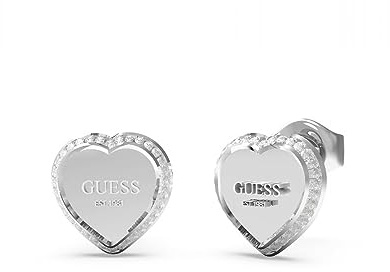 GUESS Ohrstecker Herz Fine Heart JUBE01427JWRHT-U/JUBE01427JWYGT-U, Einheitsgröße, Nicht-Edelmetall, Kein Edelstein