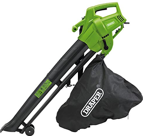 Draper 94794 230V Garden Mulcher, 3000W, Blowers and Vacuums (Electric)|Blowers and Vacuums (Electric), Green and Black, One Size