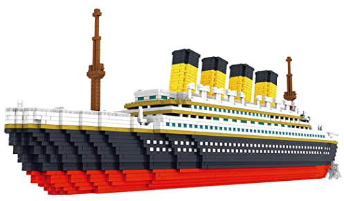 Atomic Building Figur zum Bauen mit Miniaturblöcken. 3800 Teile. Maßstabsgetreues Modell des Ozeandampfers Titanic | Maßstabsgetreues Modell, transatlantisch