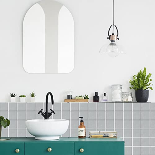 Alwayspon 25Px15cmx15cm, grauer Mosaik-Effekt, dicke Fliesenaufkleber, Vinyl,selbstklebender Spritzschutz, wasserdicht, zum Aufkleben auf Fliesen, für Küche, Badezimmer, Wand