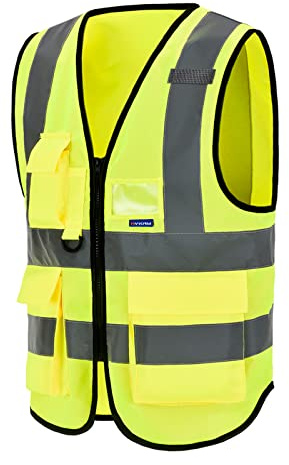 Hi viz vests yellow high viz Class 2 hi vis Zipper Front High Visibility vest Hi Vis Executive Vest Waistcoat with Phone & ID Pockets