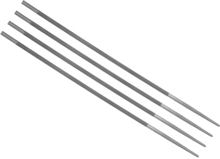 CoCud Lot de 4 Pièces Lime pour Tronçonneuse pour la Réparation d'Objets | Lime de 3/16 avec 9,65 de Longueur Totale, Acier au Carbone Qualité Double Coupe