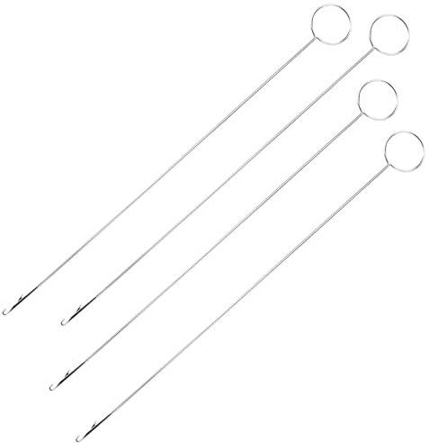 4stück Wendenadel, Schlaufenwender-Nadelhaken Mit Riegel, Zungen-Häkelwerkzeug, Nähen, Schlaufenwender-Haken Mit Riegel Für Stoffschlauchbänder, Gürtel, Streifen, DIY-Strickzubehör, Nähzubehör(26,7cm)